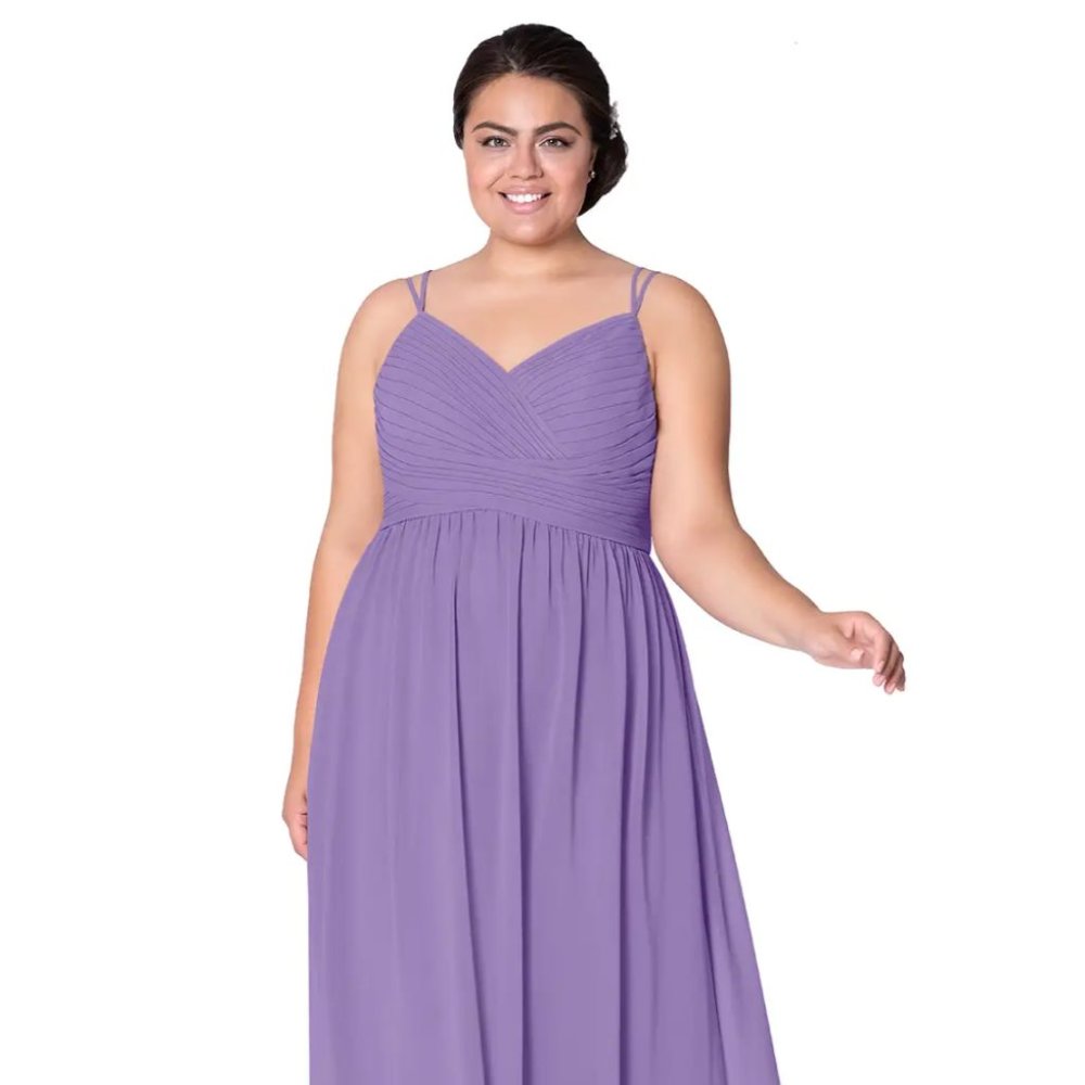 60% off list price!—Azazie Lavender Gown with Gorgeous Back Lace Detail Size 16